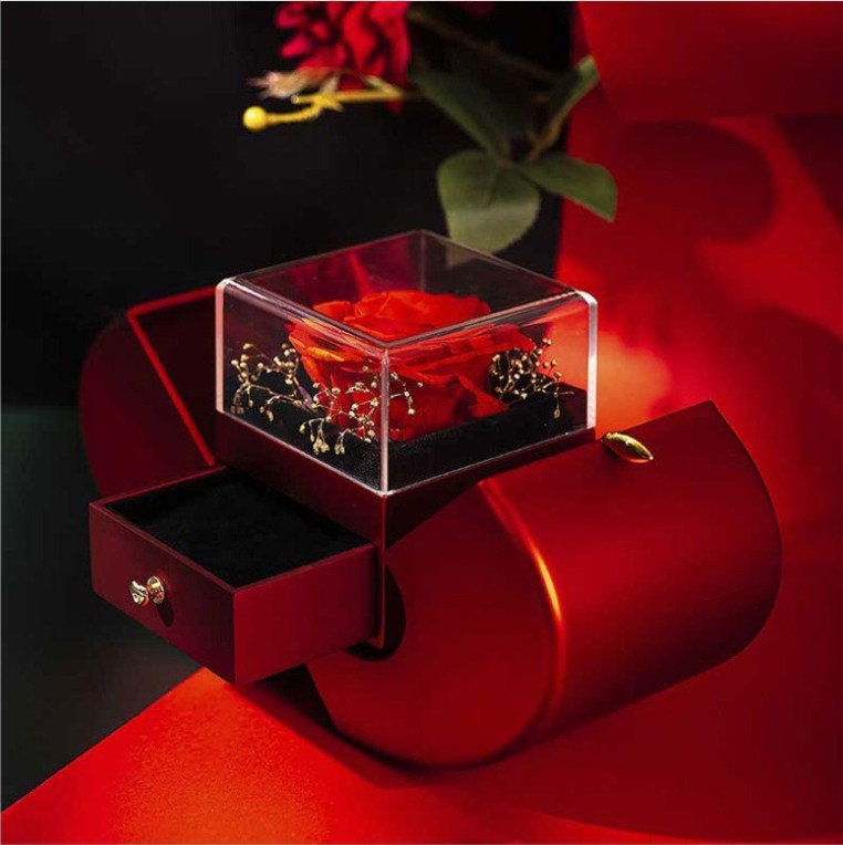 Red Apple Eternal Rose Necklace Gift Box - gift idea (2)