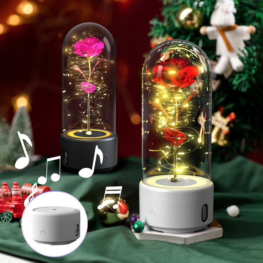 Glowing Rose Lamp with Bluetooth Speaker - gift idea