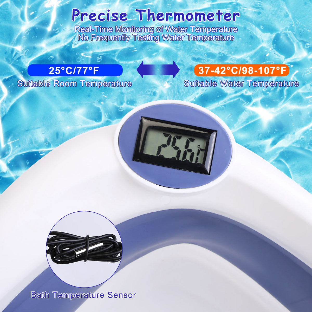 Collapsible Baby Bath Tub with Thermometer - gift idea (6)