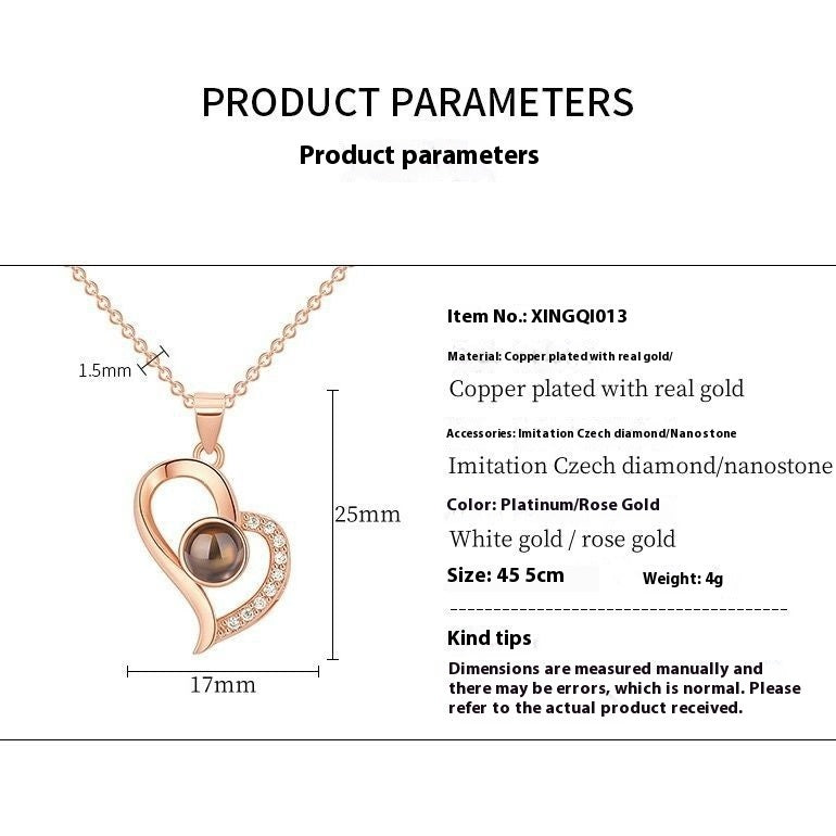 I Love You Projection Heart Necklace - gift idea (3)