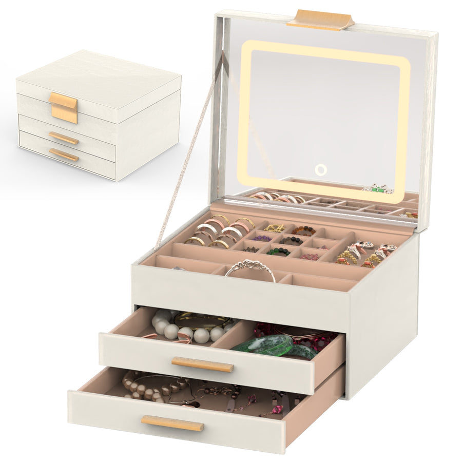 Jewelry Box with LED Light-Up Mirror - gift idea