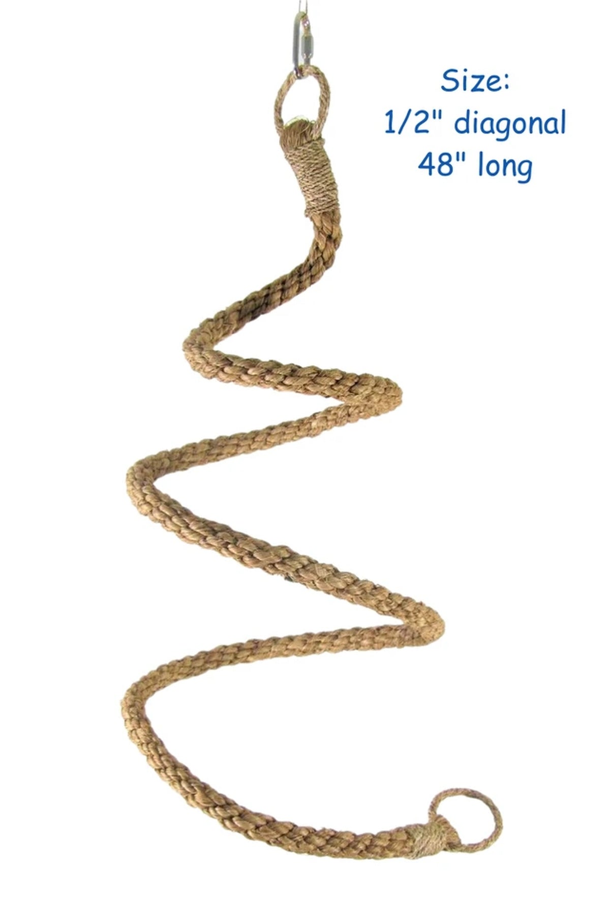 Planet Pleasures Abaca Rope Boing — Spiral Hanging Perch for Parrots