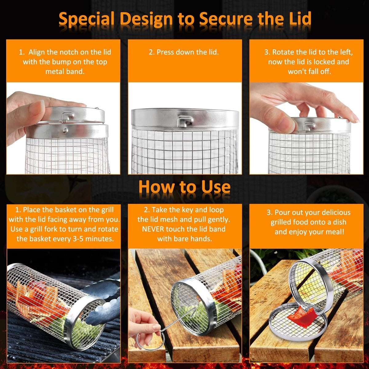 Rolling Grill Basket Kit, 12 Pc - gift idea (3)