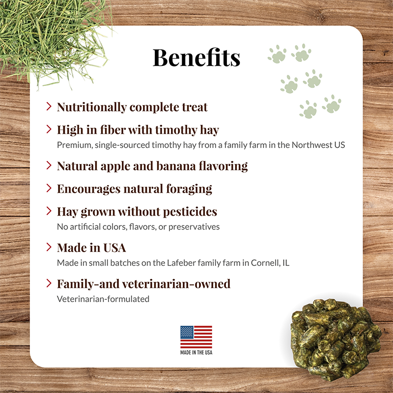 Lafeber Hey!Berries benefits — high fibre, low calcium, vitamin C
