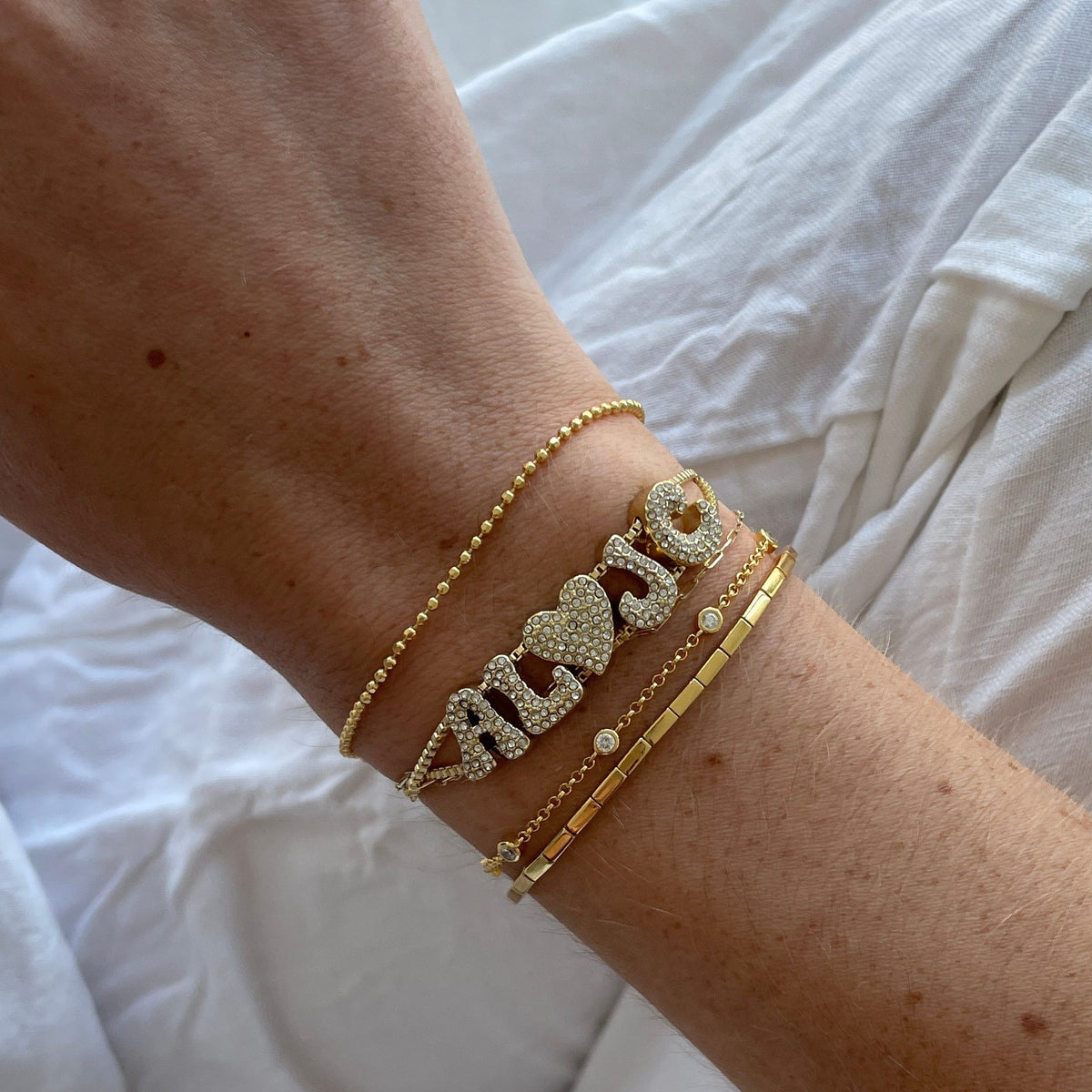 18k Brass Custom Name Bracelet