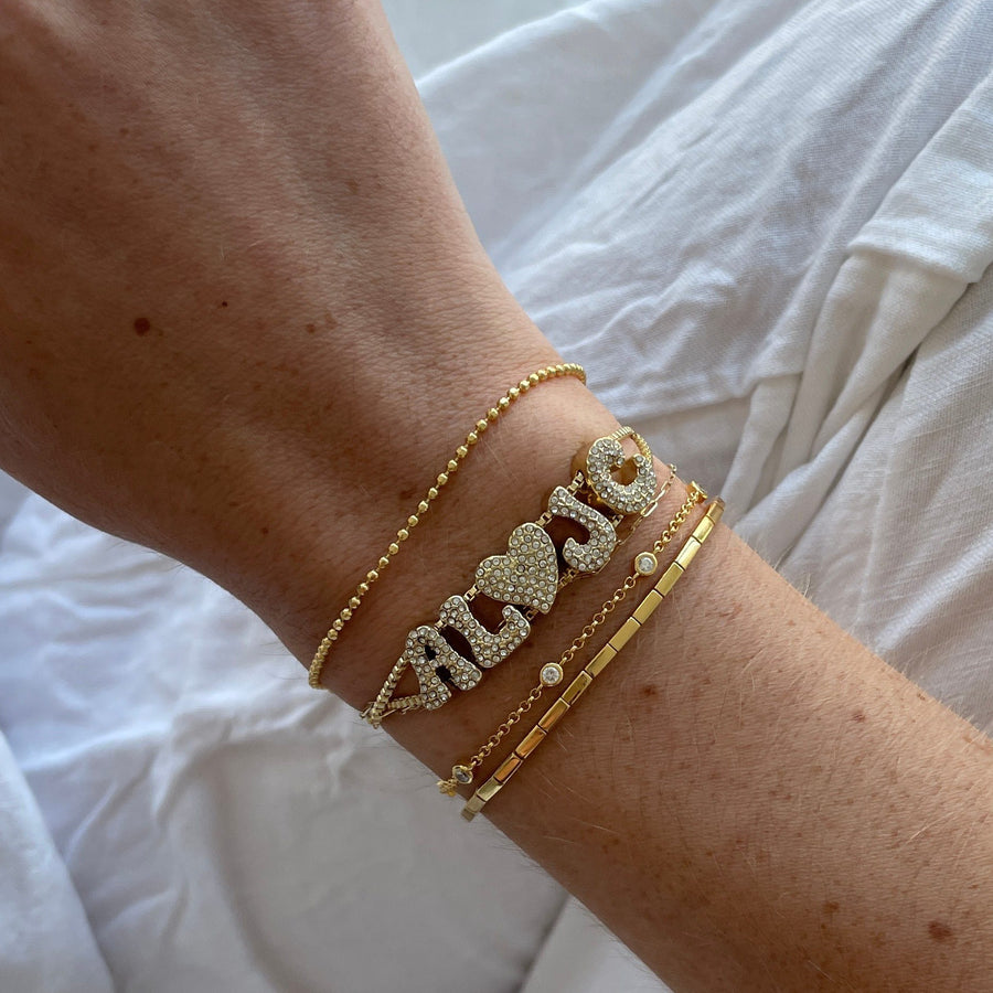 18k Brass Custom Name Bracelet