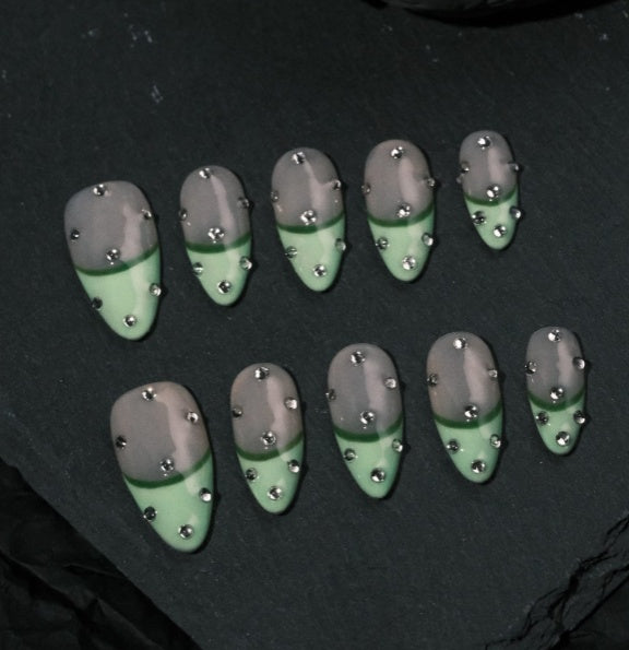 Emerald Star Shine Press-On Nails