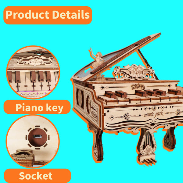 3D Wooden Playable Piano Music Box Kit - gift idea (3)
