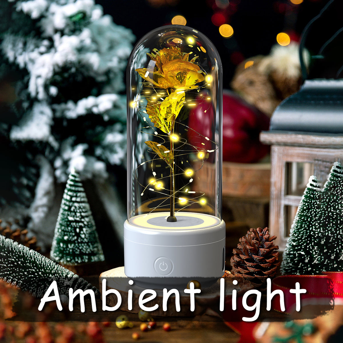 Glowing Rose Lamp with Bluetooth Speaker - gift idea (3)