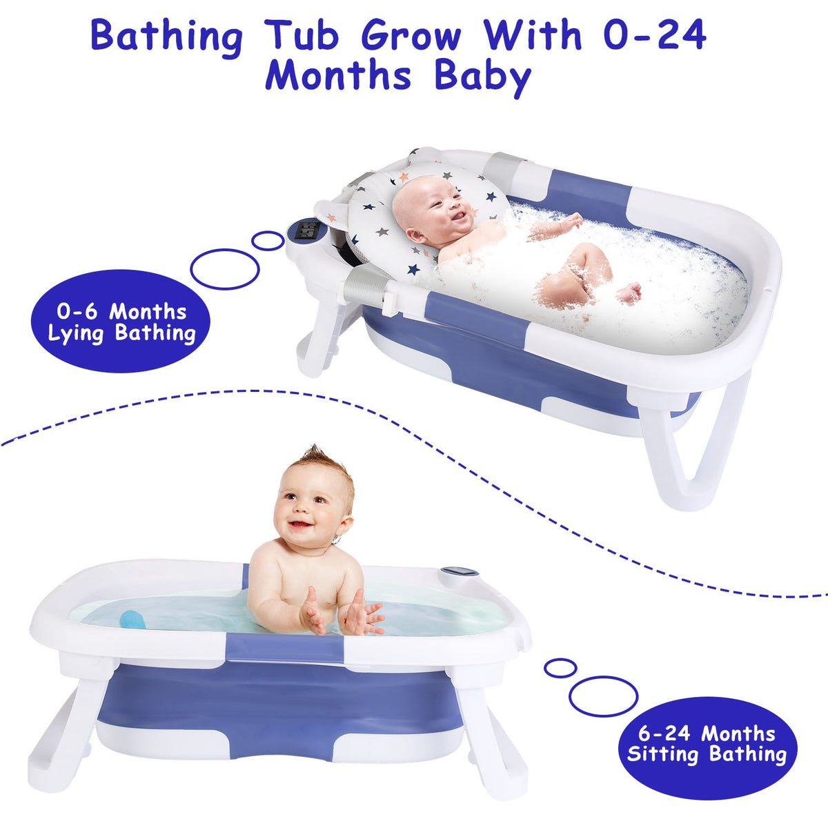 Collapsible Baby Bath Tub with Thermometer - gift idea (3)