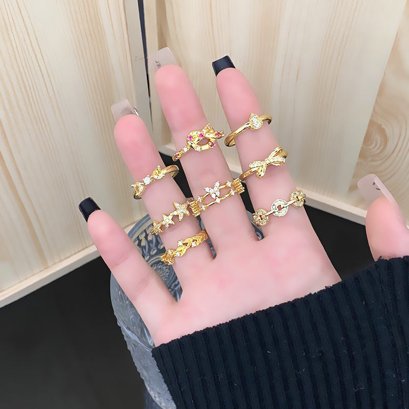 Retro Chinese Gold-Style Open Ring