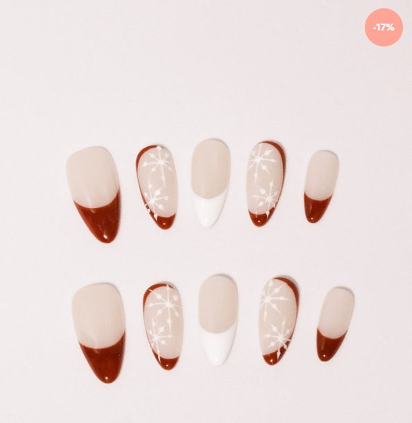 Crimson Snow Glow Press-On Nails