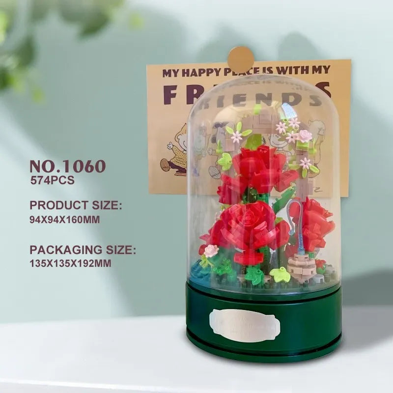 Rose Music Box Building Block Set - gift idea (4)