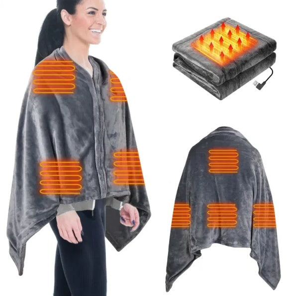 USB Heated Poncho Blanket - gift idea