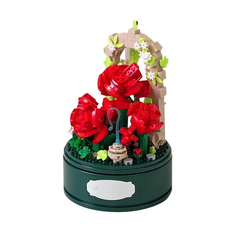Rose Music Box Building Block Set - gift idea