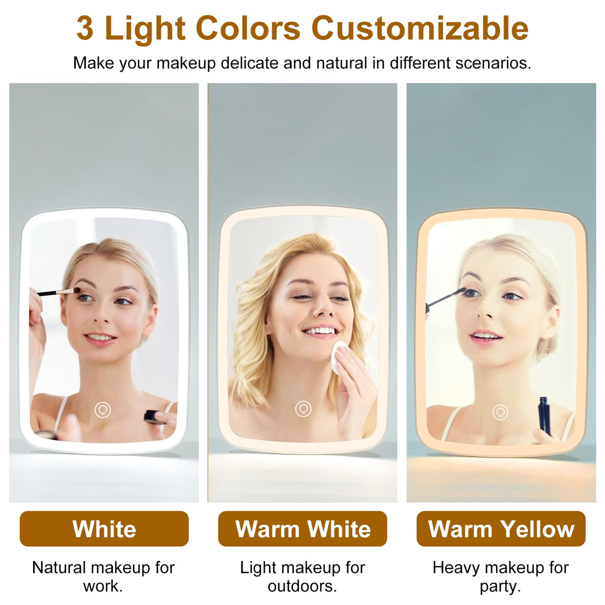 Lighted Vanity Makeup Mirror, 3 Light Modes - gift idea (4)