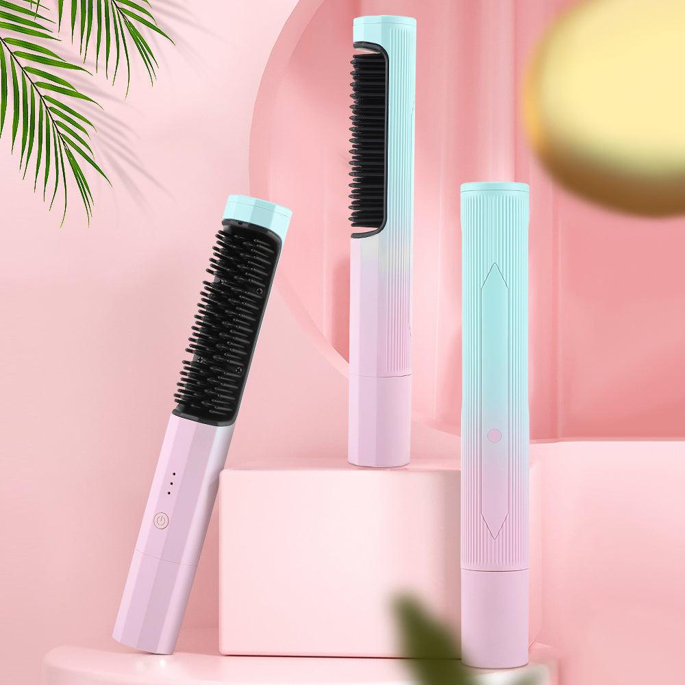 2-in-1 Wireless Hair Straightener & Curler – USB Rechargeable