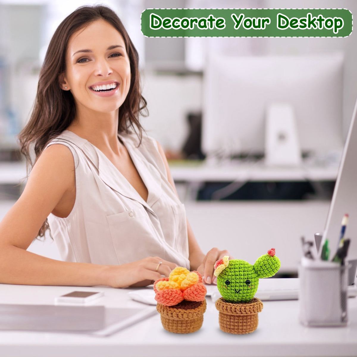 Beginner Crochet Kit, Elephant or Succulents - gift idea (3)
