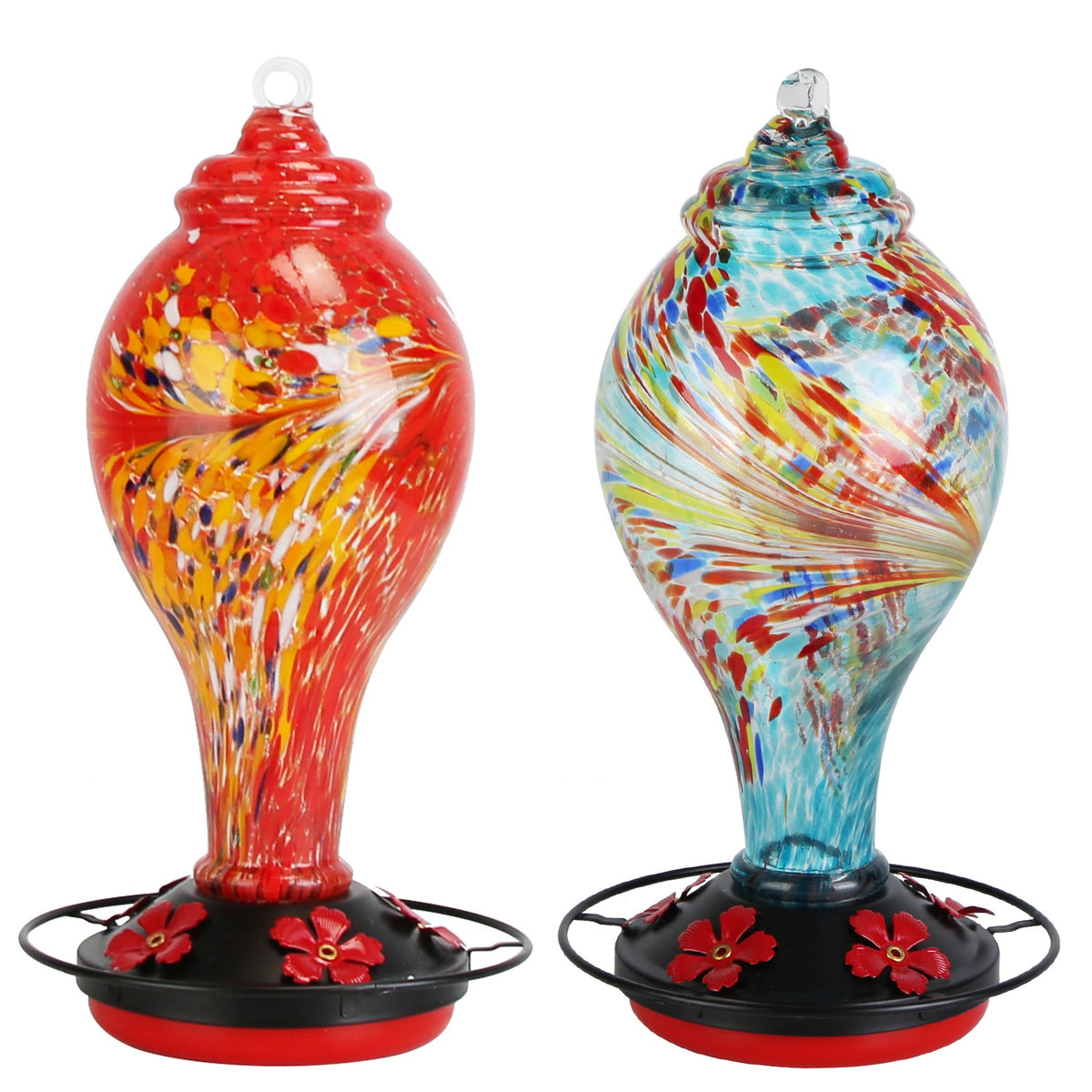 Hand-Blown Glass Hummingbird Feeder - gift idea (3)