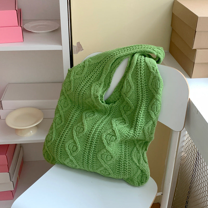 Boho Knitted Crochet Tote Bag
