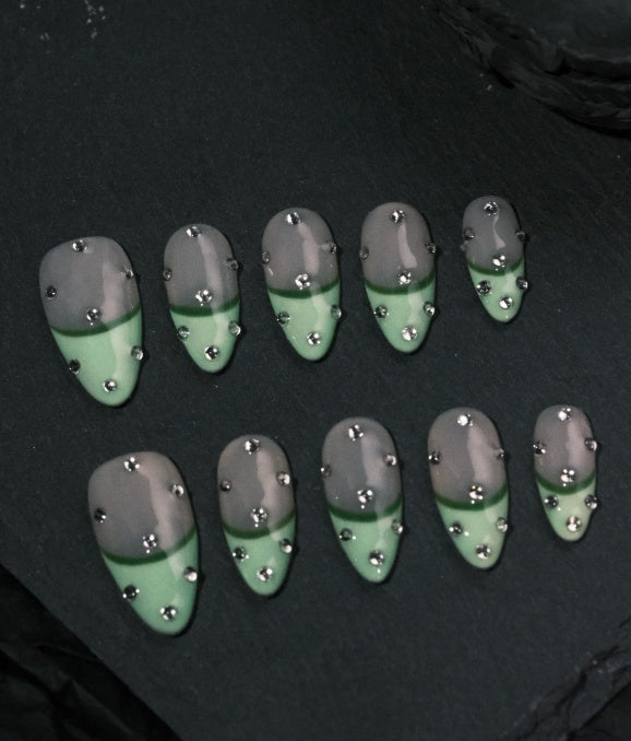 Emerald Star Shine Press-On Nails