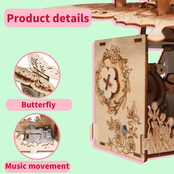 3D Wooden Carousel Music Box Kit - gift idea (2)