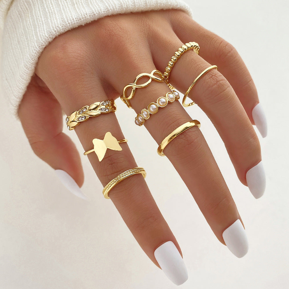Unique Cross Love Hug Heart Wide Ring Suit
