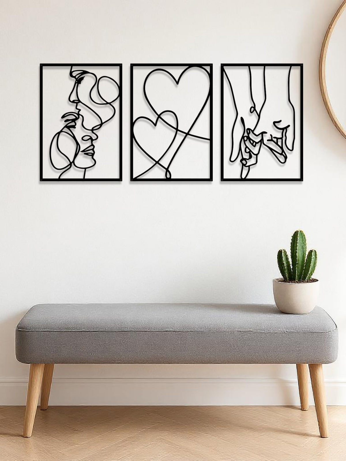 Couple Silhouette Metal Wall Art, 3 Pc - gift idea (4)
