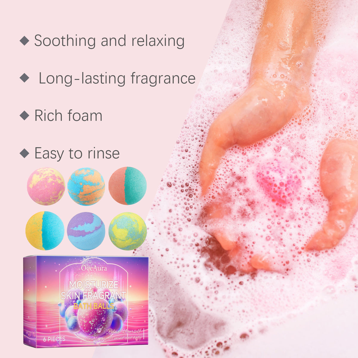 Essential Oil Bath Bomb Gift Set, 6 Pc - gift idea (4)