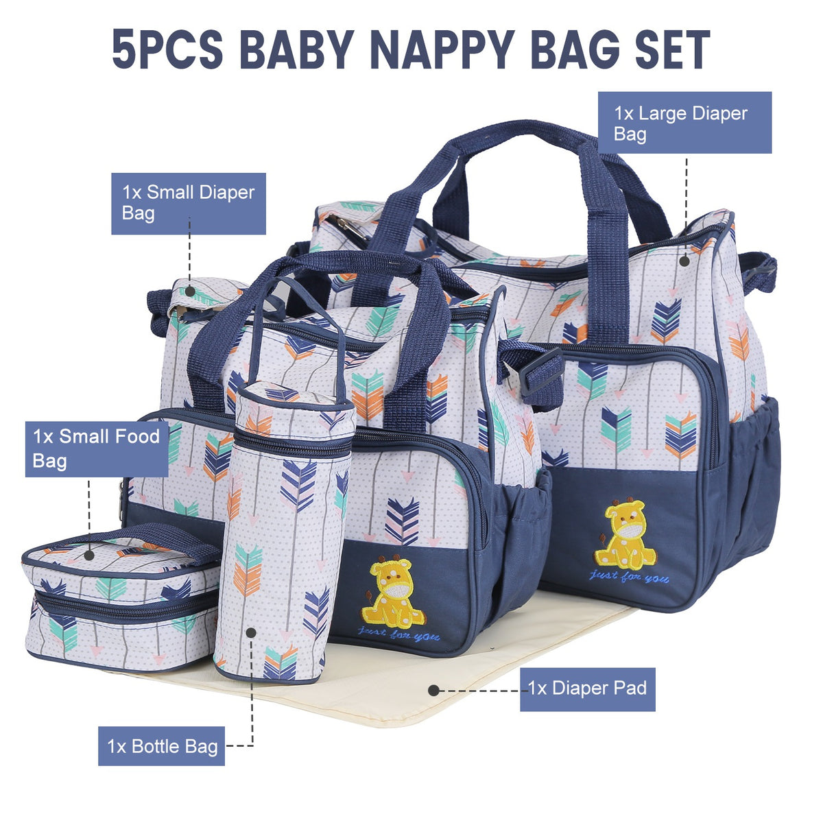 5-Piece Diaper Bag Set - gift idea (3)