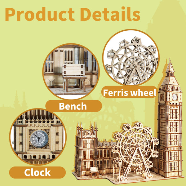 3D Wooden Big Ben Desk Clock Kit - gift idea (3)