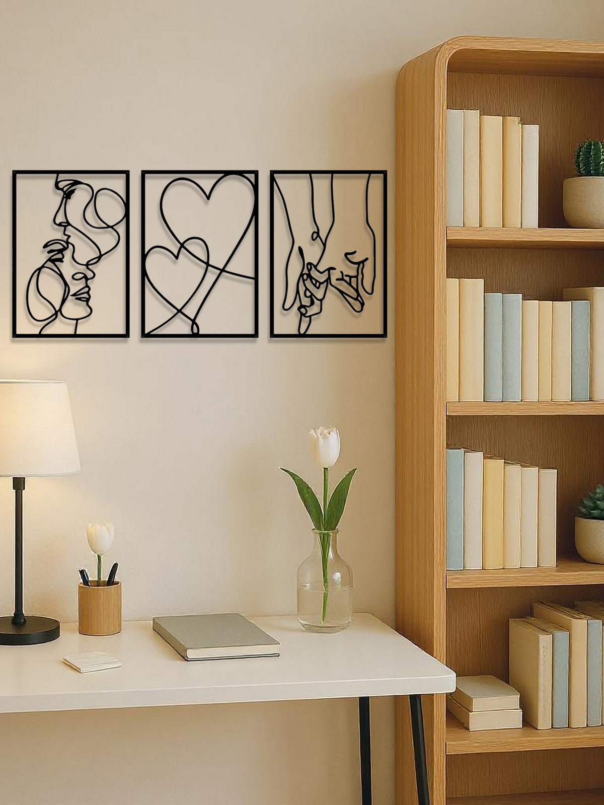 Couple Silhouette Metal Wall Art, 3 Pc - gift idea (2)