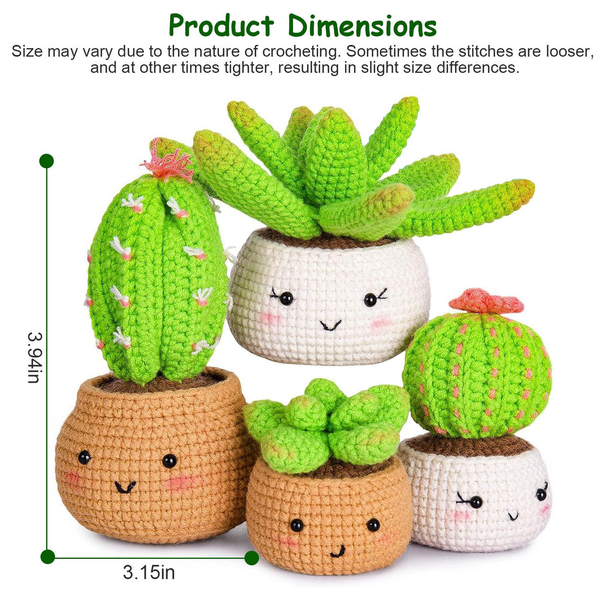 Beginner Crochet Kit, Elephant or Succulents - gift idea (2)