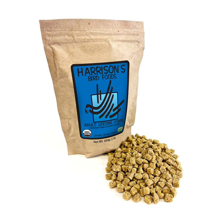 Harrison's Adult Lifetime Coarse certified organic bird food, 1 lb bag