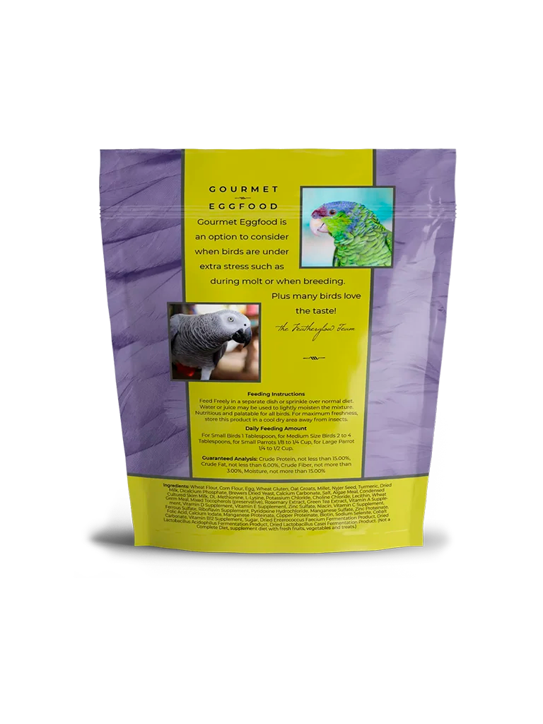 Volkman Featherglow Gourmet Eggfood ingredients and analysis panel