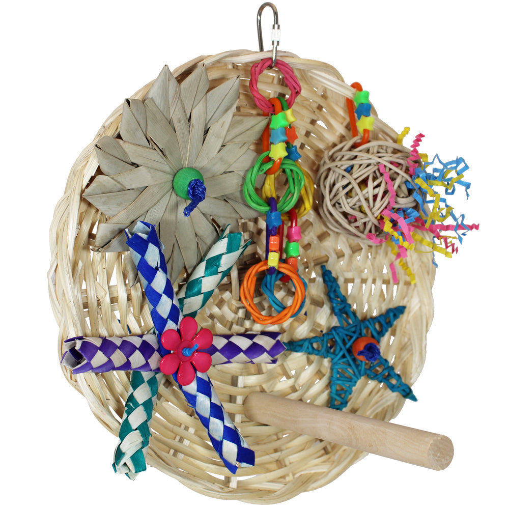 Super Bird Creations Busy Birdie Play Perch cage-mount bird toy