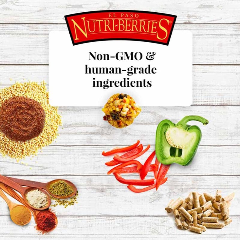 Bell pepper and cayenne ingredients in Lafeber El Paso Nutri-Berries