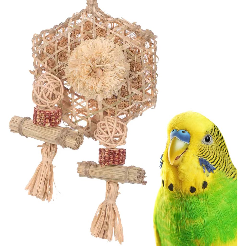 Super Bird Creations Bamboo Playwall with coconut fibre pocket