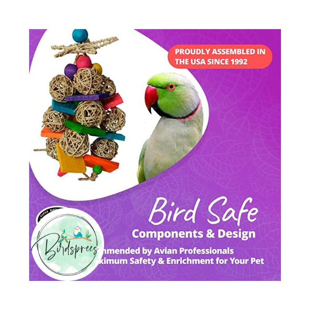 Super Bird Creations Starburst woven vine parrot toy