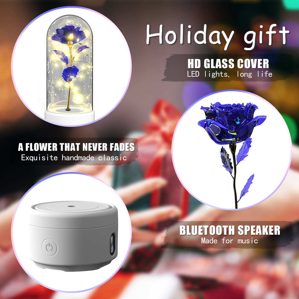 Glowing Rose Lamp with Bluetooth Speaker - gift idea (2)