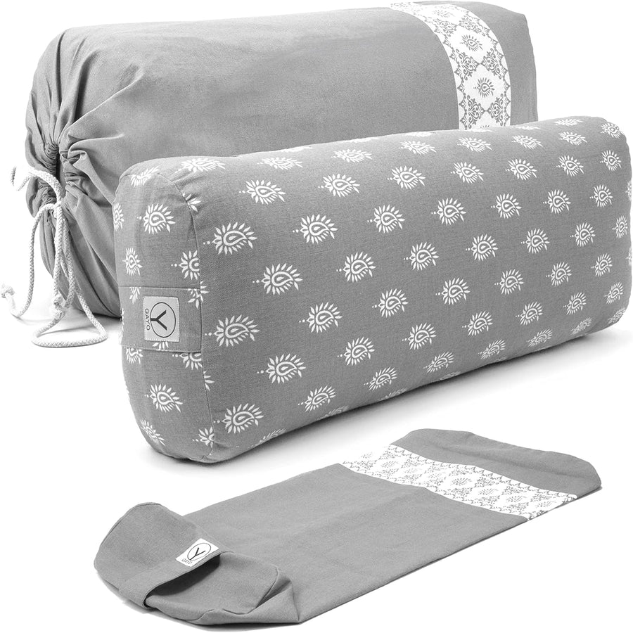 Organic Cotton Yoga Bolster Set — Restorative Yoga Support Pillow