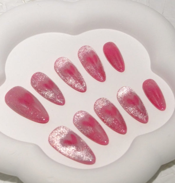 Velvet Heart Shimmer Press-On Nails