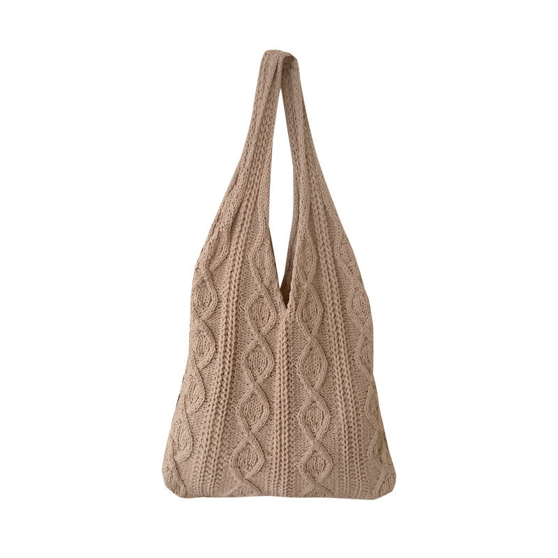Boho Knitted Crochet Tote Bag
