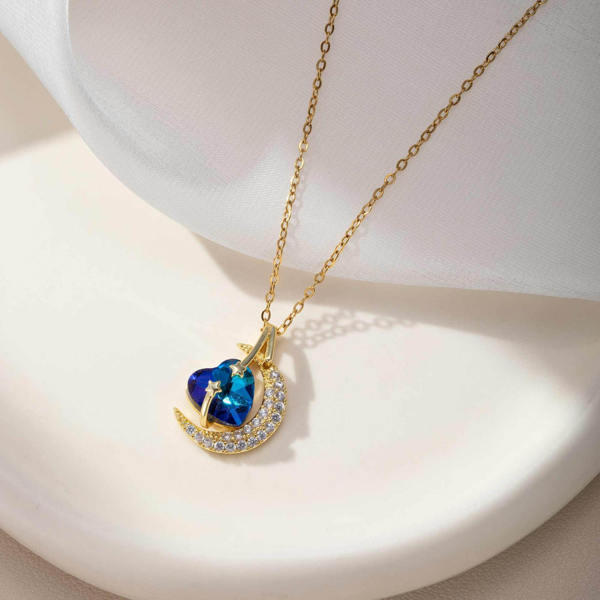 Titanium Star & Moon Pendant Necklace