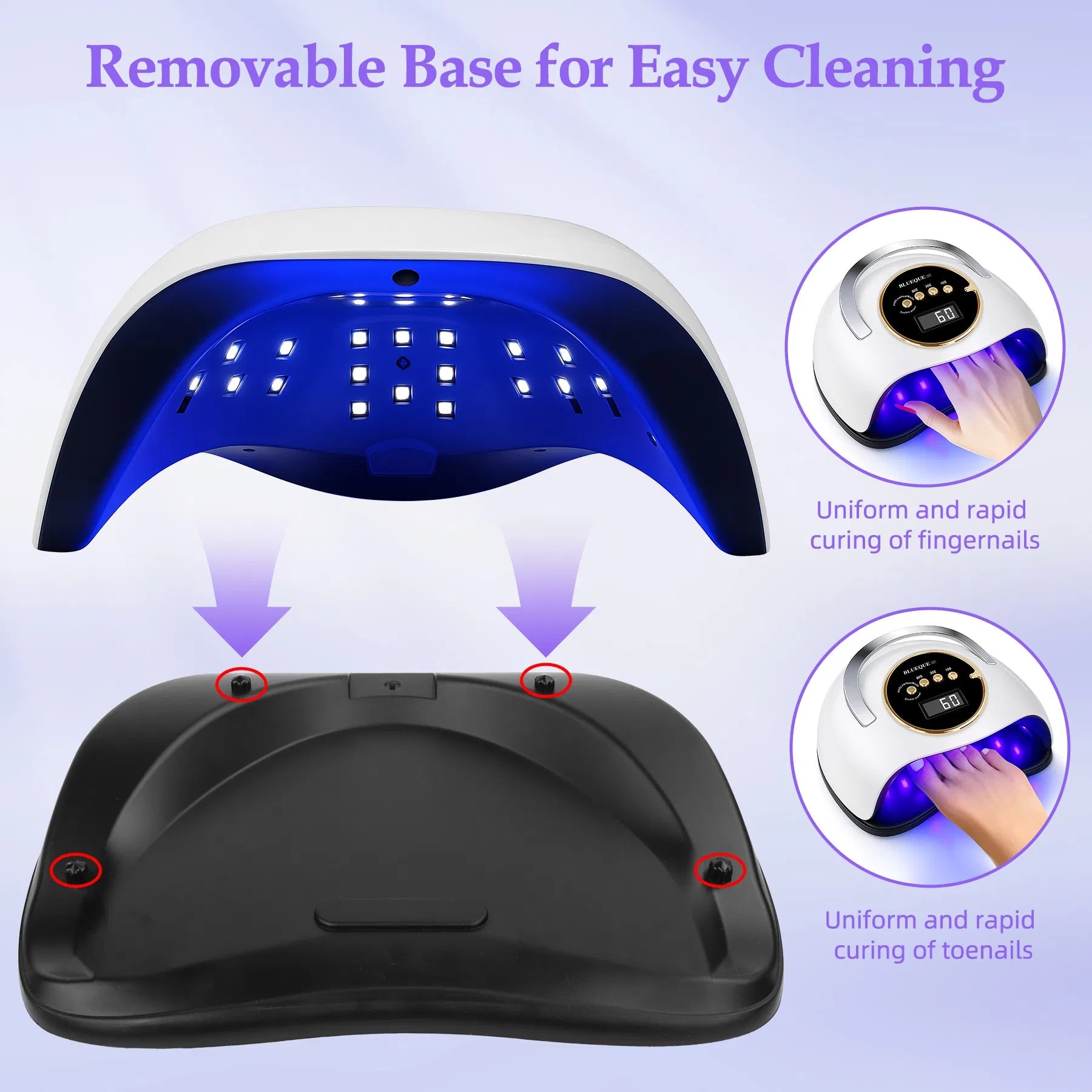 Farooze 180W UV LED Nail Lamp With 3 Timers And Automatic Sensor Professional Nail Light - White