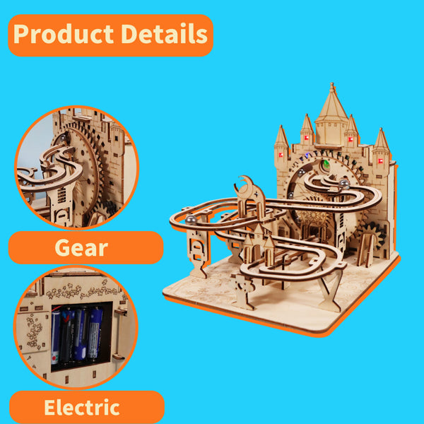 Electric 3D Wooden Marble Run Kit - gift idea (3)