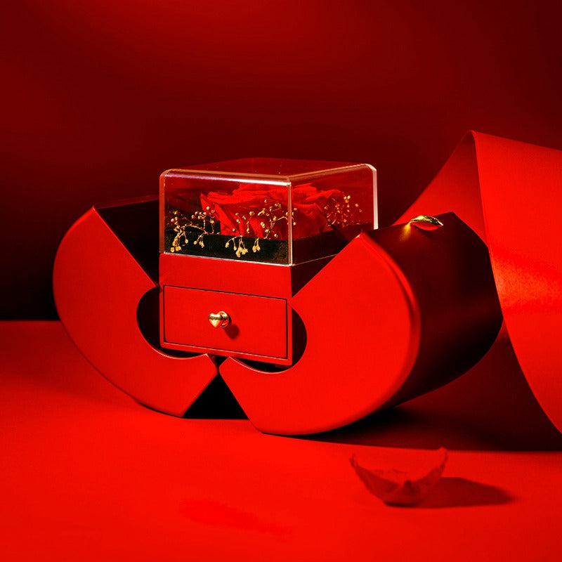 Red Apple Eternal Rose Necklace Gift Box - gift idea (4)