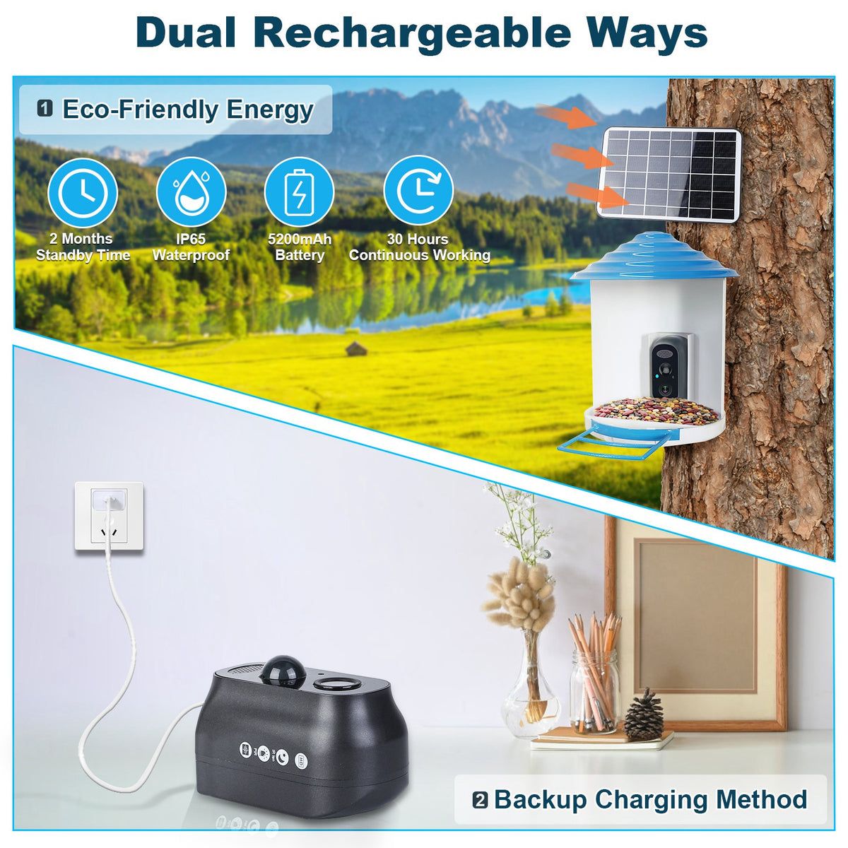 Smart Bird Feeder with Solar HD Camera - gift idea (6)