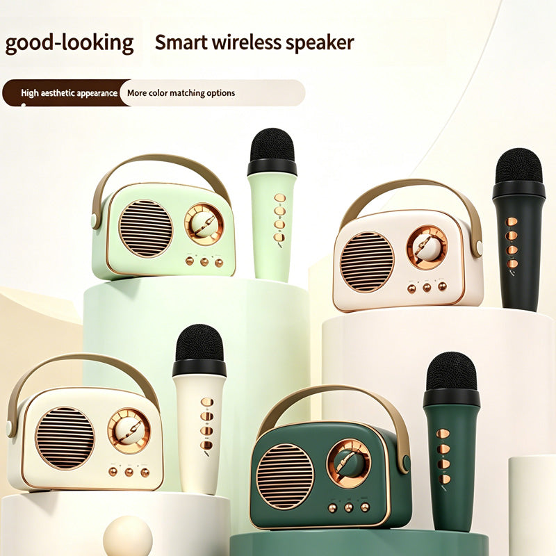 Mini Karaoke Machine with Wireless Mics - gift idea