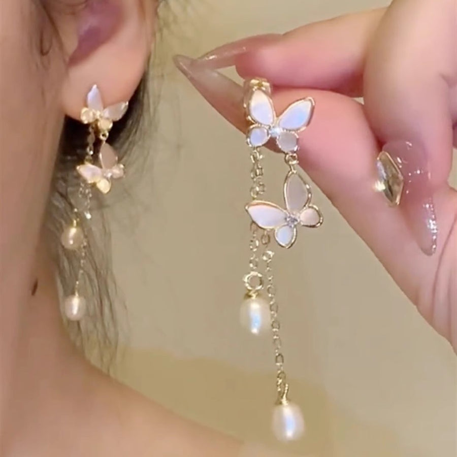 Pearl Butterfly Earrings